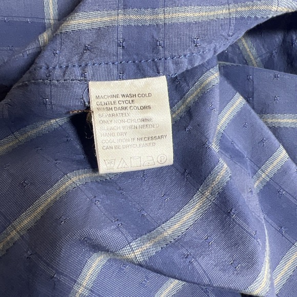 Tommy Bahama Mens L Cotton Silk Blend Button Down Shirt Blue Texture Long Sleeve - Picture 7 of 10
